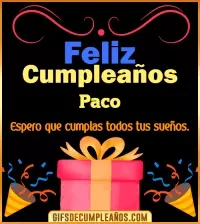 Mensaje de cumpleaños Paco